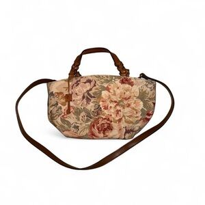 Fossil Floral Shoulder Bag with Brown Strap